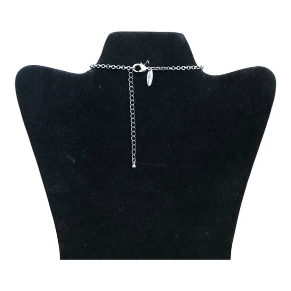 Vintage NY Marked Silver Tone Stunning Neutral And Clear Beads Bib Necklace - Picture 8 of 12